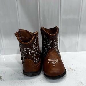 Brown Kids Cowboy Boots